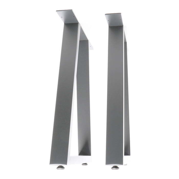 Set 2 gambe per tavolo a trapezio 60x72 cm base tavolo stile industriale grigio