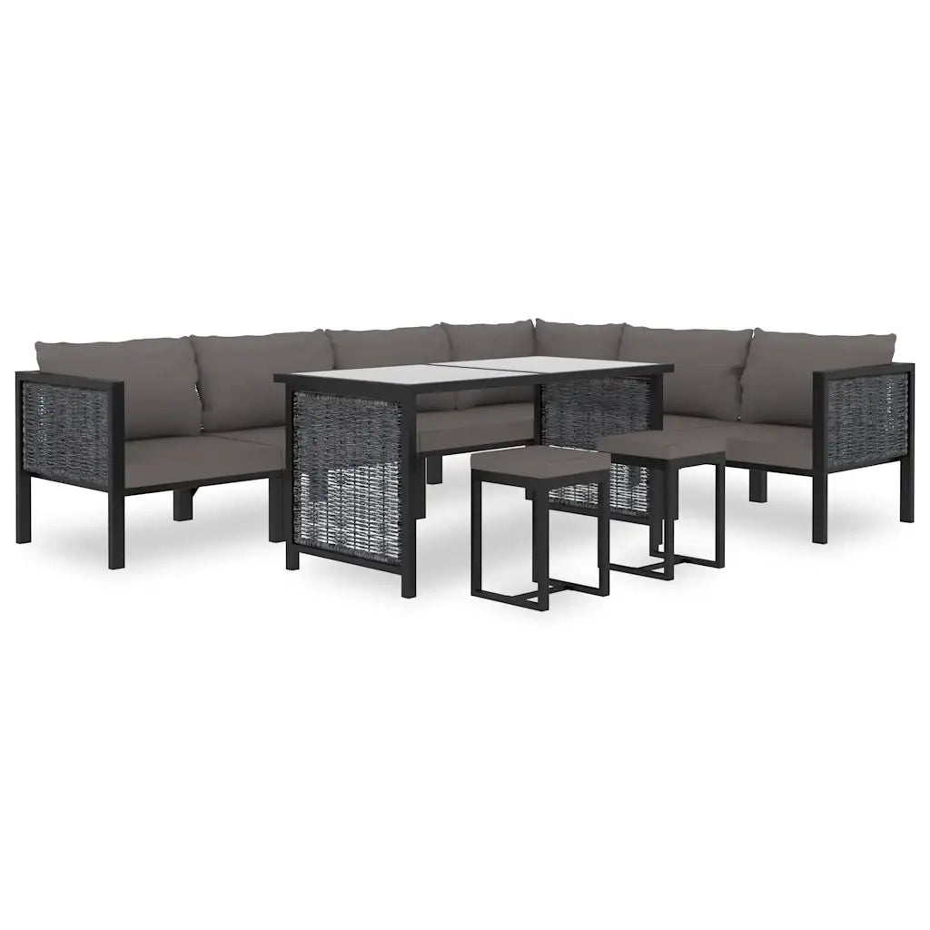 idaXL Divano Angolare Modulare Bracciolo Sinistro Polyrattan Antracite 49396