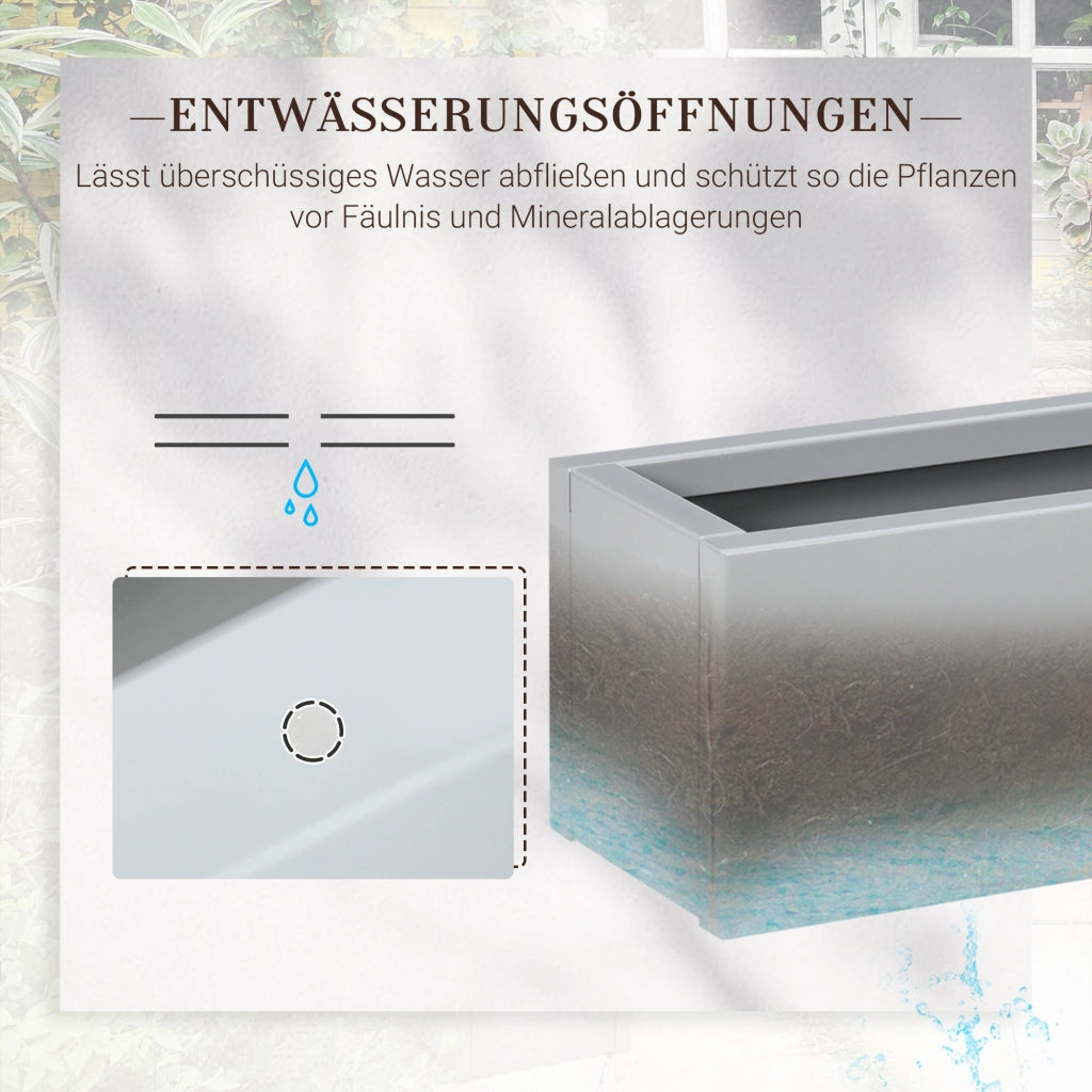 Vaso da Giardino in Acciaio ¨C Zephmum ¨C Grigio 91x22x22