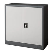 Armadio da ufficio armadietto da ufficio mobile contenitore per soggiorno ufficio camera da letto officina acciaio laccato 90 x 40 x 90 cm grigio scuro e grigio chiaro 03_0006323