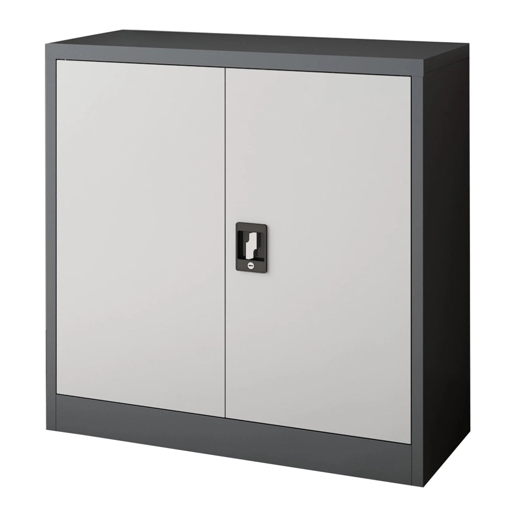 Armadio da ufficio armadietto da ufficio mobile contenitore per soggiorno ufficio camera da letto officina acciaio laccato 90 x 40 x 90 cm grigio scuro e grigio chiaro 03_0006323