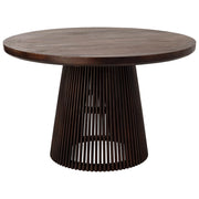 Tavolo artigianale in legno marrone, 120x120x76h cm