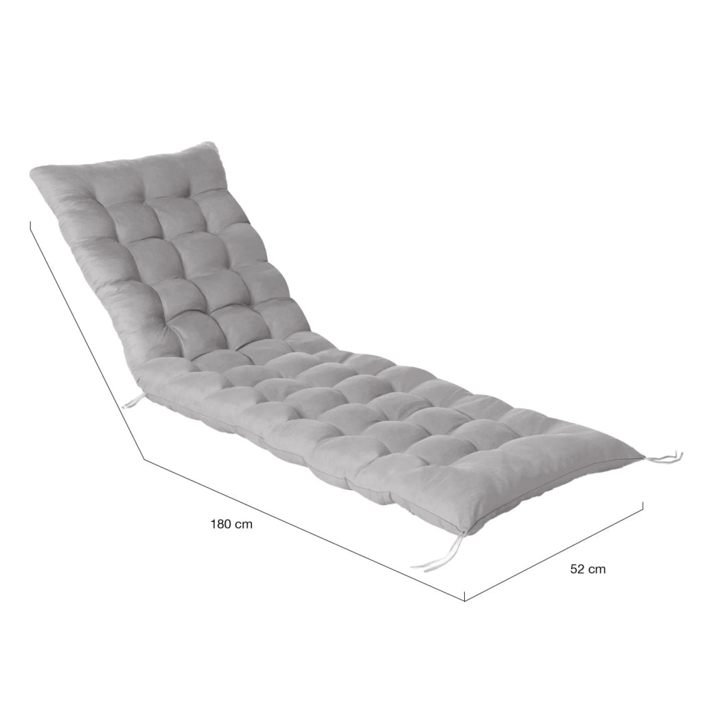IDMarket - Set di 2 cuscini universali per sdraio ADAM 180 cm, grigio