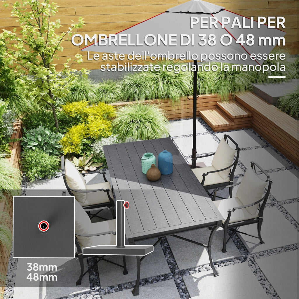 Base per Ombrellone Quadrata in Cemento e HDPE con Manovella ¨C zephmum ¨C Nero 44x44x30 cm