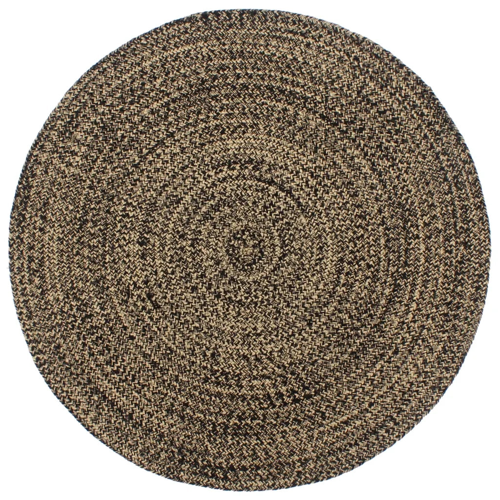 Tappeto Lavorato a Mano in Juta Nero e Marrone 210 cm cod mxl 64860