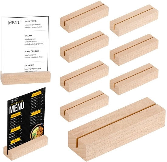 Set di 10 supporti per cartoline in legno, supporti per cartoline in betulla, supporti per cartoline in legno per matrimoni, cene e feste, supporto per menu, supporto per foto, supporto per cartoline (legno)