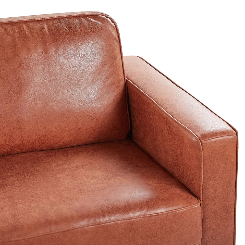 Set Divani Marrone Dorato Ecopelle Poliestere Divano A 3 Posti Poltrona Design Da Salotto Retrò