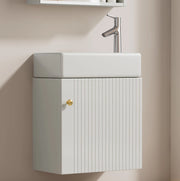 Mobile bagno con lavabo in ceramica 62 cm, MDF, bianco