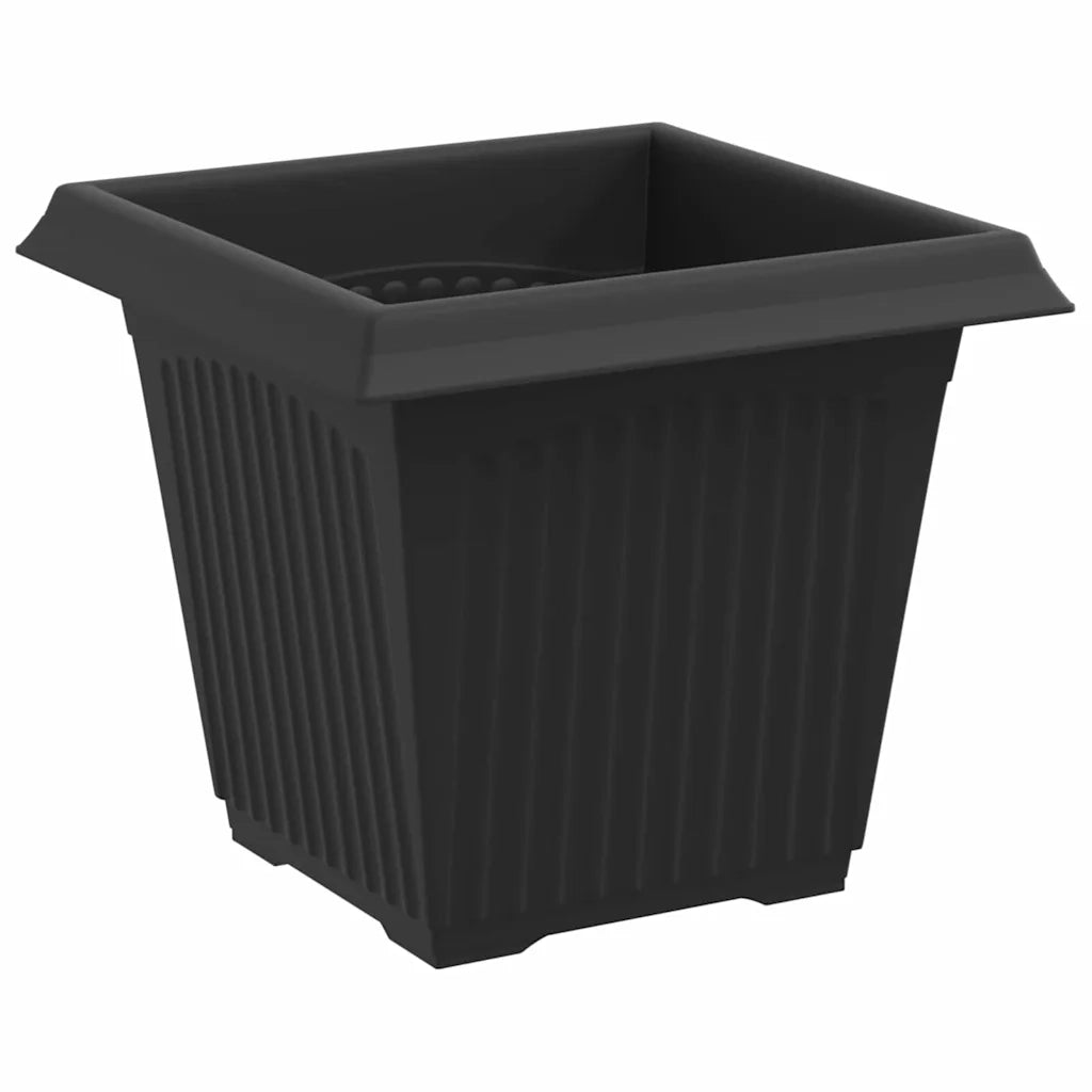 Vaso quadrato per fiori 24 pcs Nero 16 x 16 x 14 cm Plastica