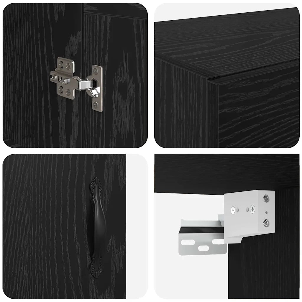Pensile Rovere Nero 69,5 x 34 x 90 cm Legno multistrato 882429
