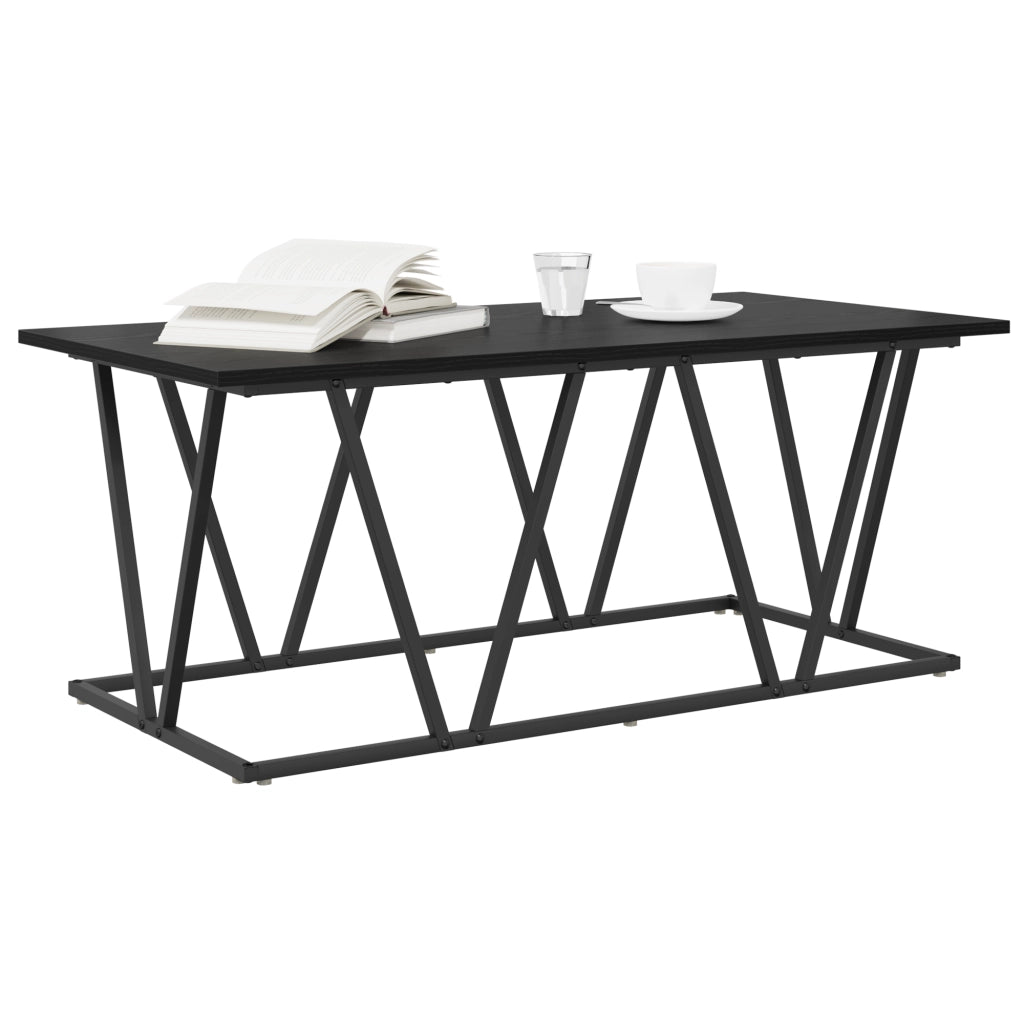 Tavolino da caffÃ¨  Nero Rovere 100x50x40 cm in Legno ingegnerizzato e Metallo