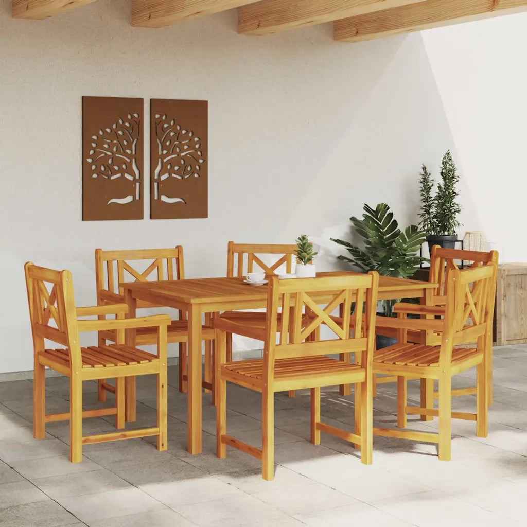 Set da Pranzo per Giardino 7 pcs Marrone