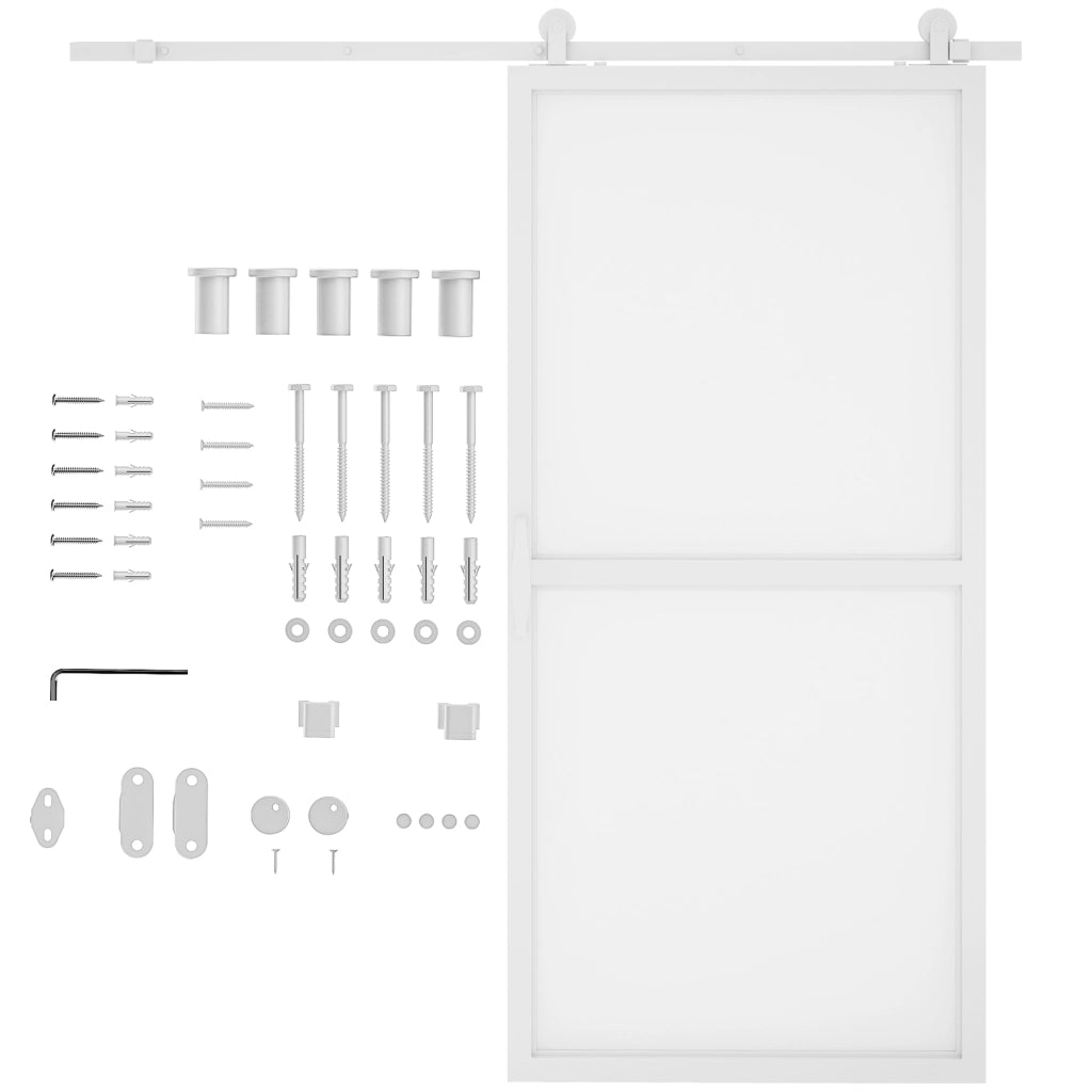 Kit Accessori Porte Scorrevoli 200 cm con 2 Guide e Binari ¨C zephmum ¨C Bianco