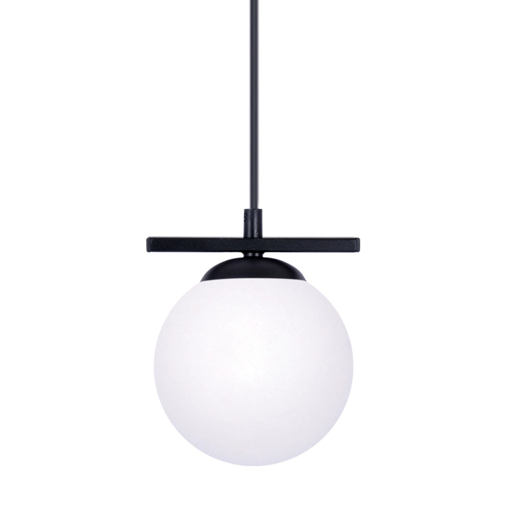 Lampada a sospensione GLOBE nera sfera bianca E14 Zuma