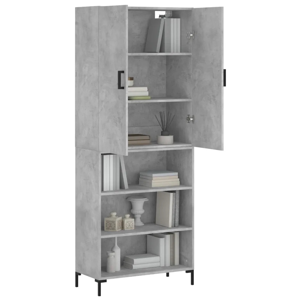 Credenza Grigio Cemento 69,5x34x180 cm in Legno Multistrato 3196071