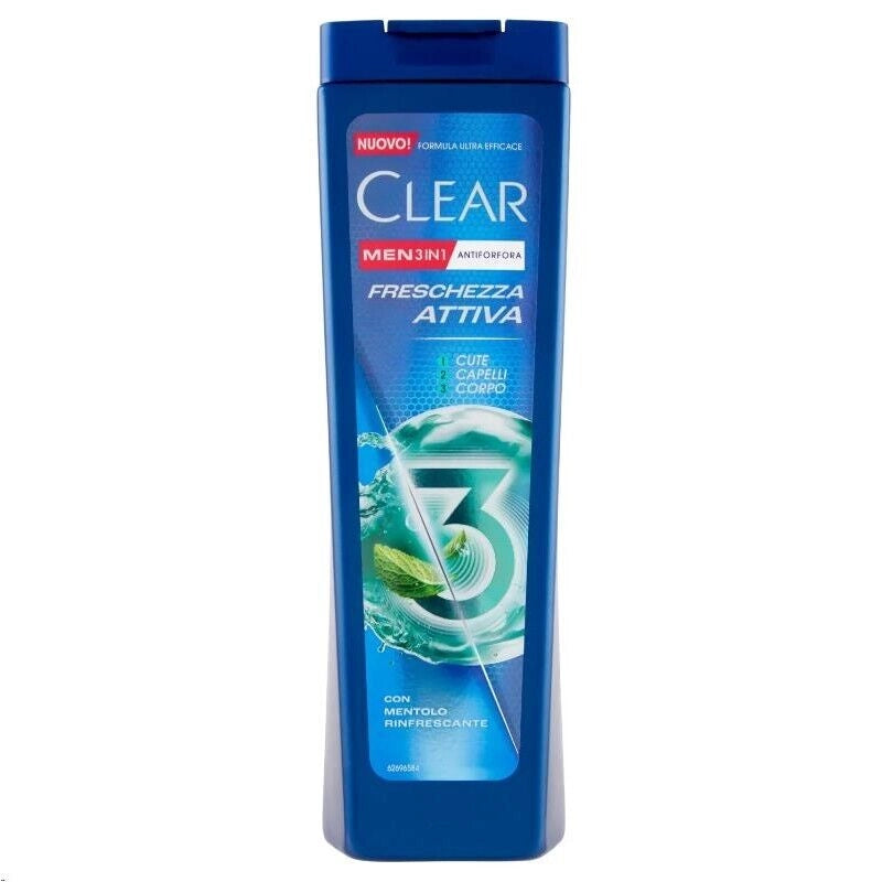 CLEAR SHAMPOO CUTE CAPELLI CORPO CON MENTOLO 225 ML 3IN1 FRESCHEZZA ATTIVA OKY