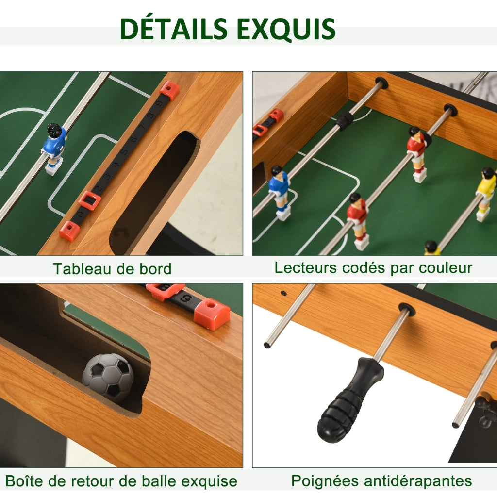 Tavolo da calcio balilla pieghevole ¨C zephmum ¨C 98x42x62 cm MDF effetto legno nero