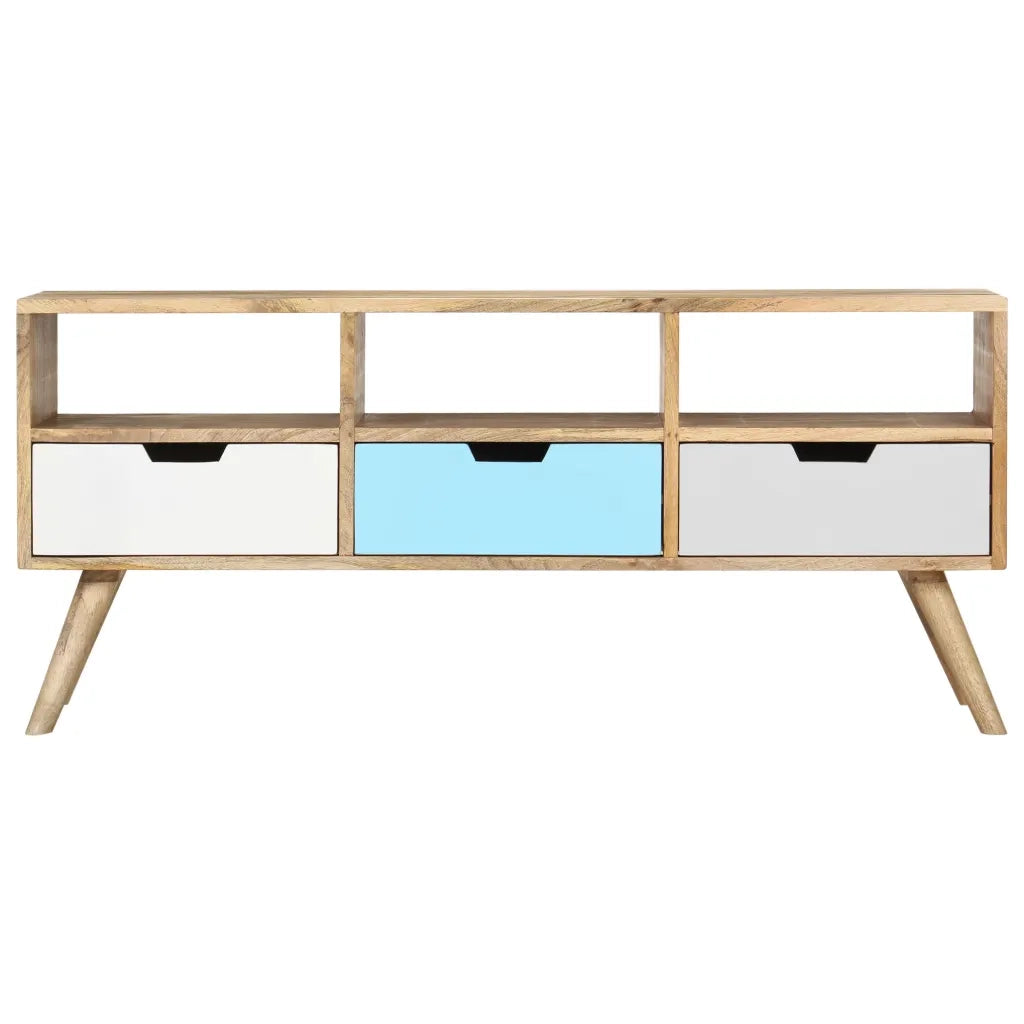 Mobile Porta TV 110x35x48 cm Legno Massello di Mango 286484