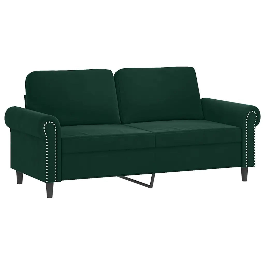 Set di Divani 3 pz con Cuscini Verde Scuro in Velluto 3202242