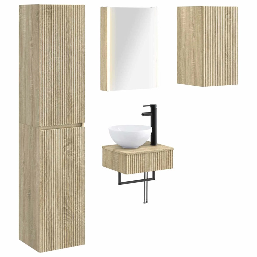 Set di mobili per il bagno 5 pcs Rovere Sonoma 3407257
