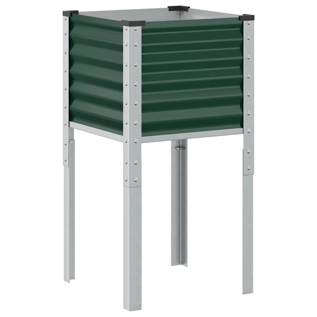 Fioriera | Cassetta per fiori | Vaso da giardino verde 45x45x88 cm in acciaio
