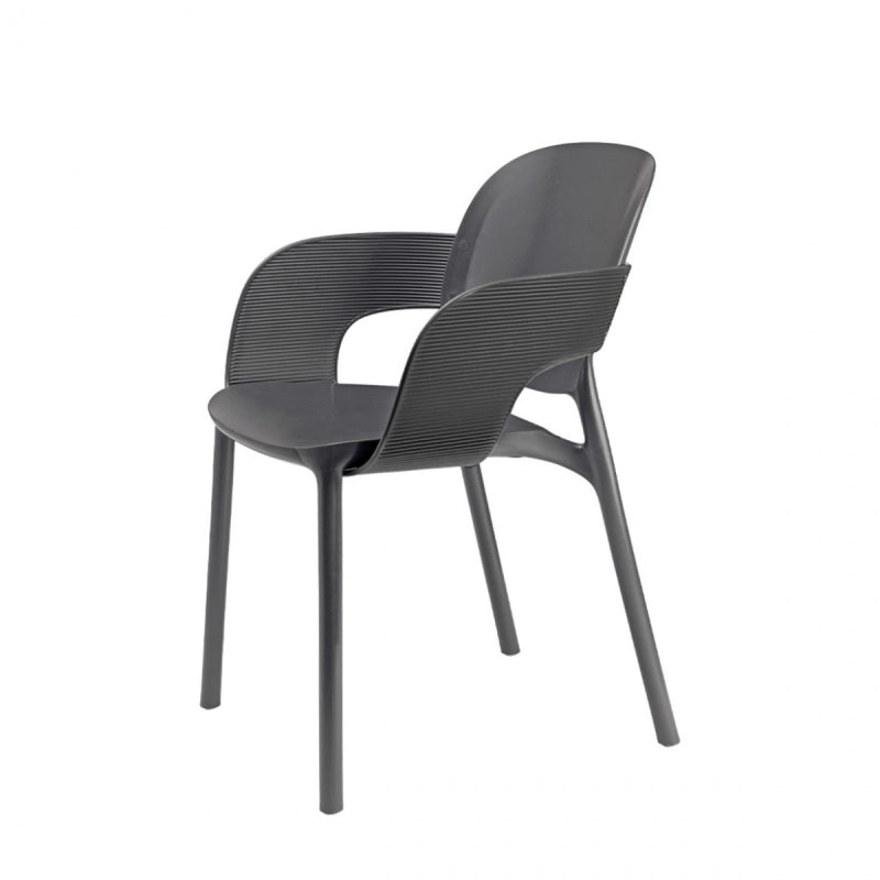 SET 4 POLTRONE HUG TECNOPOLIMERO DA POST CONSUMO INDUSTRIALE SCAB DESIGN - Antracite 81