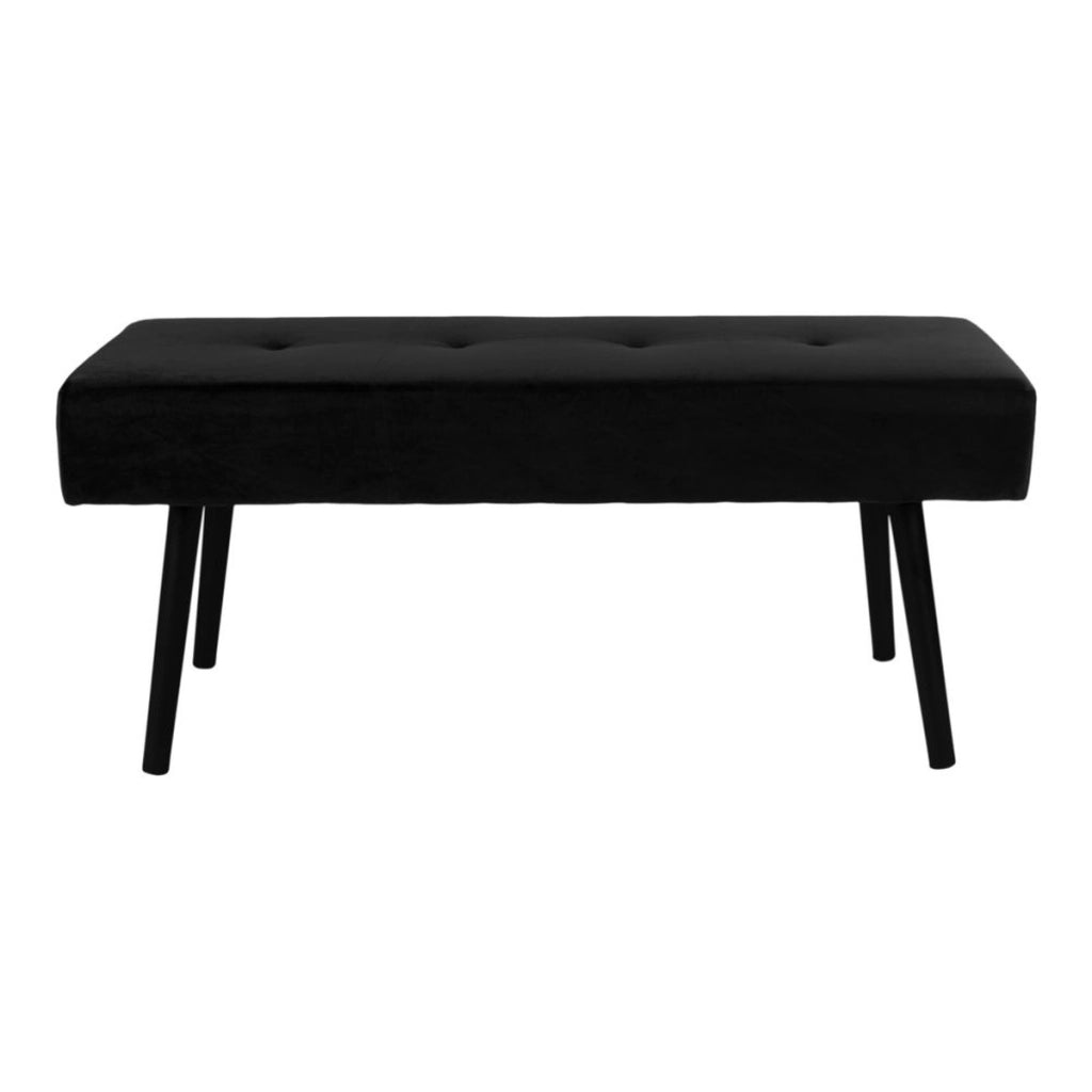 Panca Skiby, Nero, Velluto, 35x100x44 cm