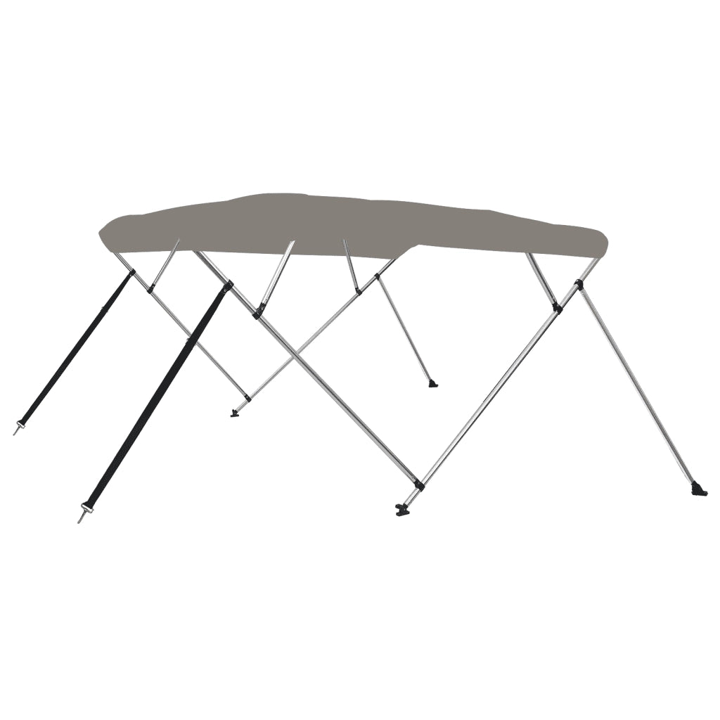 Bimini di Prua con Tendalino 4 Archi Grigio 243x244x137 cm 94809