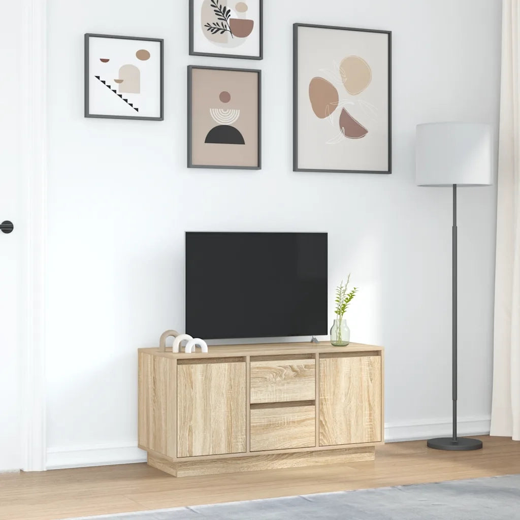 Mobile Porta TV con Luci LED Rovere Sonoma 100x41x50 cm 861411