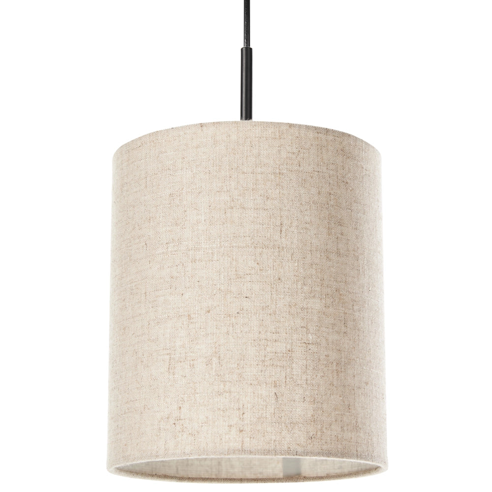 Lampadario 3 luci in tessuto di lino beige Paralume di design moderno Luce del soggiorno