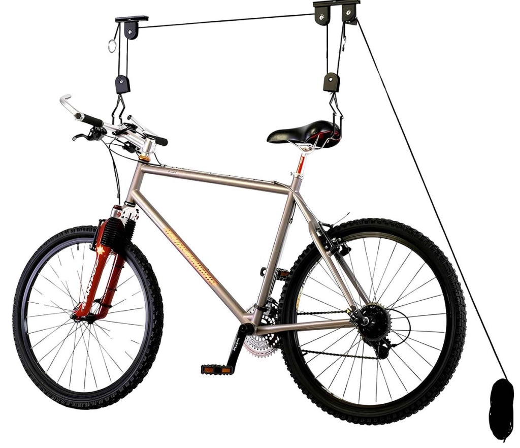 Sollevatore per biciclette con fissaggio a soffitto, carico massimo 20 kg, kit completo Nero Dunlop