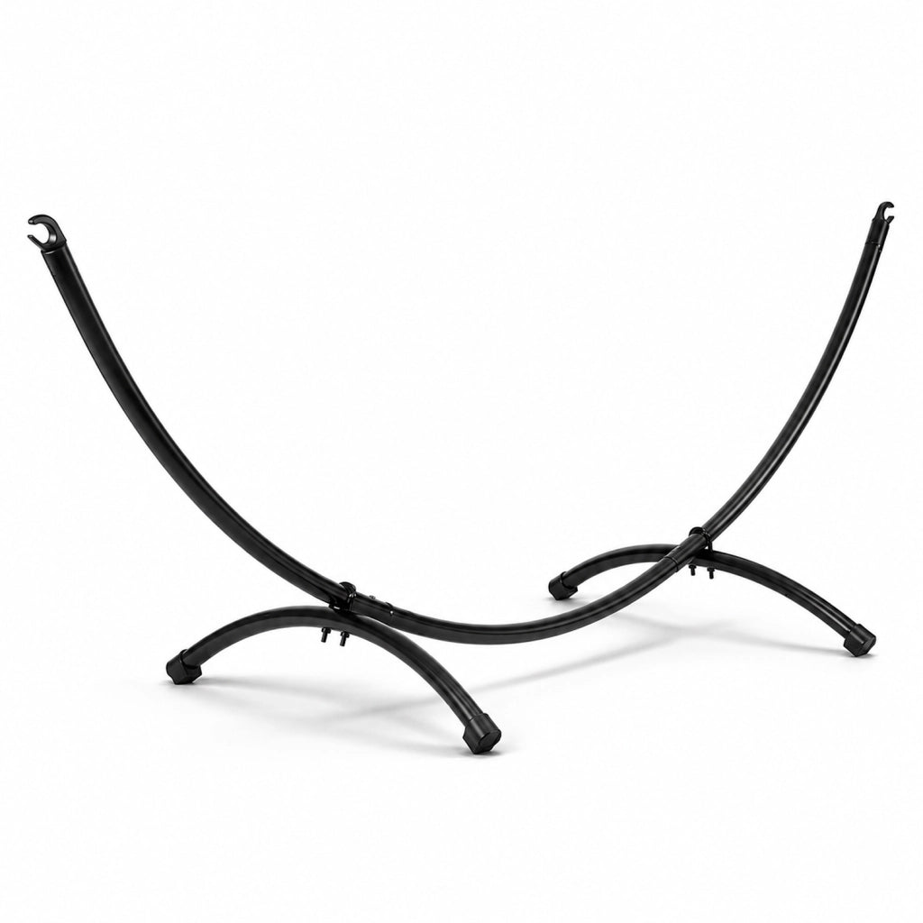 Supporto Per Amaca In Acciaio Con Telaio Ad Arco Ganci Laterali Portata 150 Kg Facile Da Assemblare Per Giardino Terrazzo Balcone Relax Outdoor 300 X 90 X 100 Cm Nero