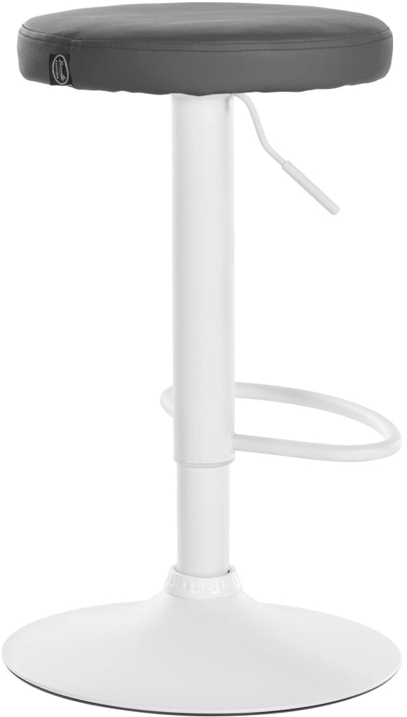 Set di 2 sgabelli da bar Ponte in similpelle grigio,Metallo bianco opaco