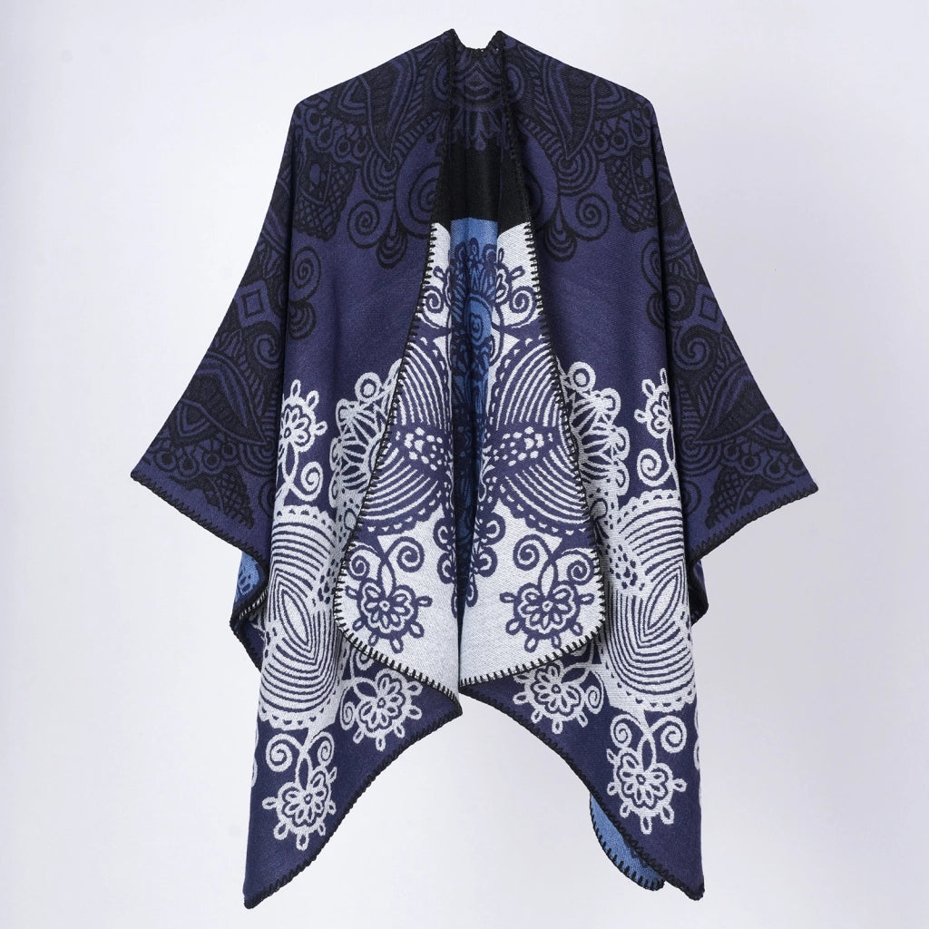 Cardigan/scialle a mantella da donna con motivo retr¨° a righe
