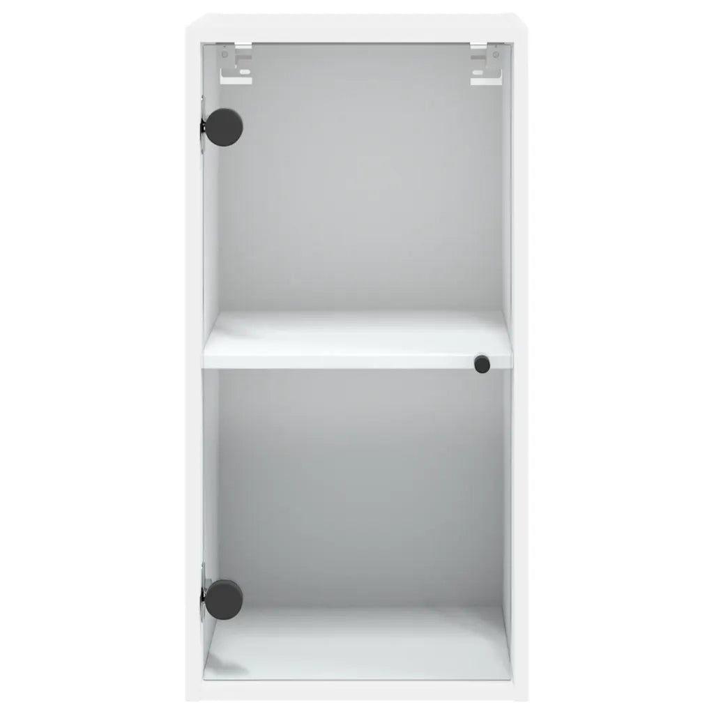 Mobile a Muro con Ante in Vetro Bianco 35x37x68,5 cm