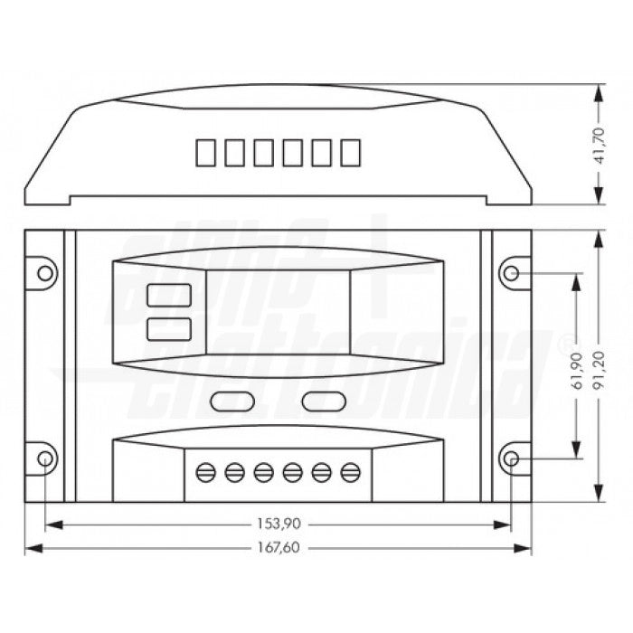 Regolatore di carica RHN20/3 PWM 12/24Vdc 20A con 2 porte USB