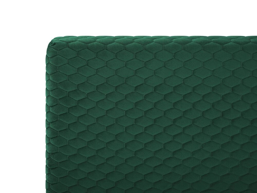 Letto matrimoniale tessuto verde 140 cm 6 struttura imbottita a nido d'ape trapuntato