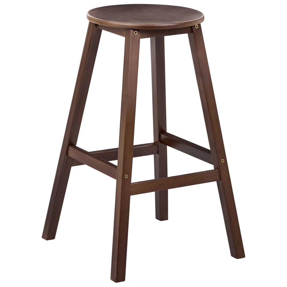 Set di 2 sgabelli da bar in legno di bambù marrone scuro, stile classico, per cucina e sala da pranzo