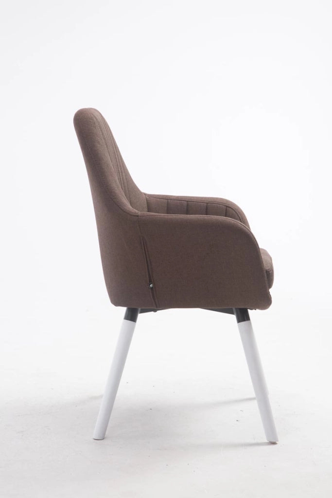 Poltroncina Florian in tessuto marrone,bianco