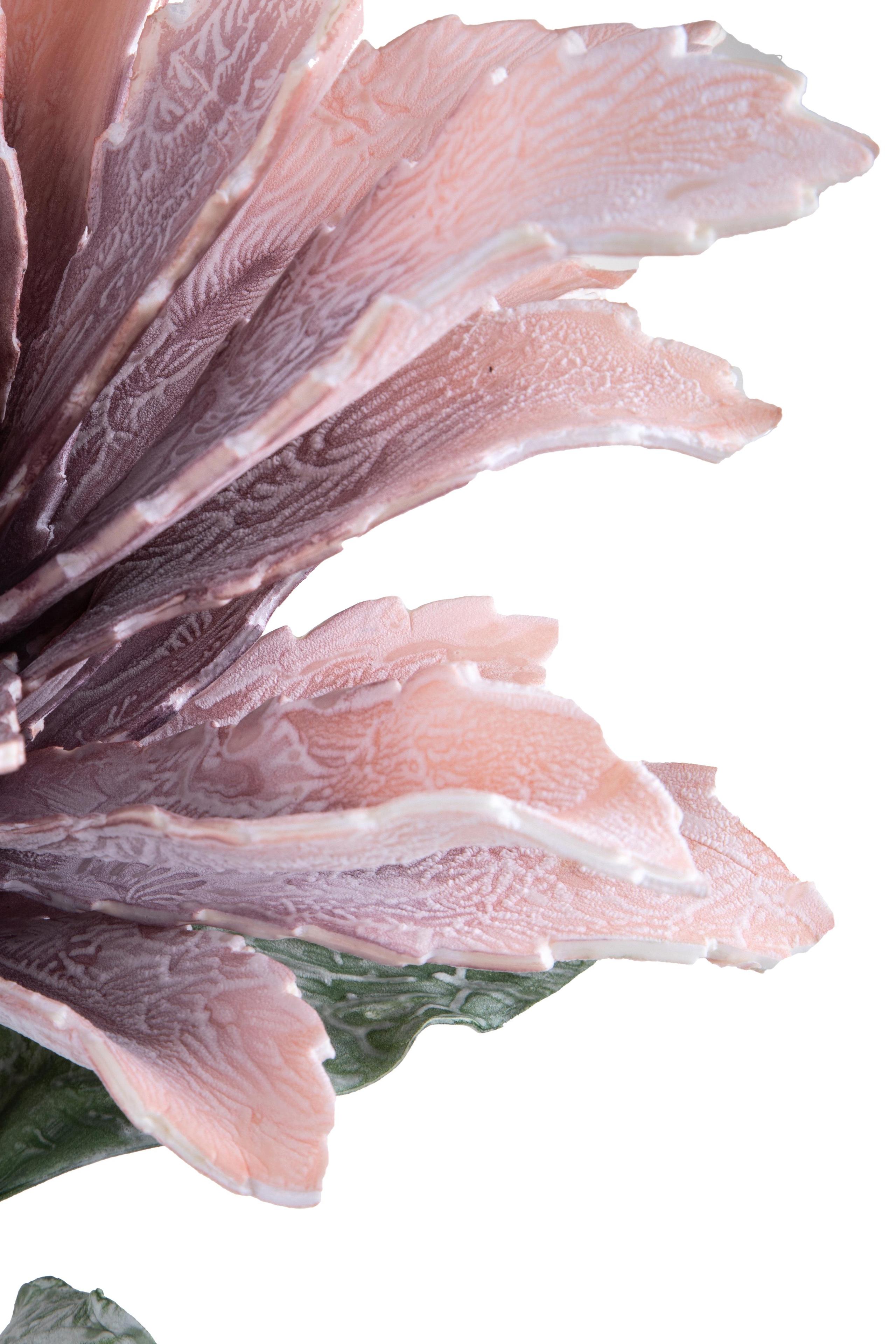 Set 2 Fiori Artificiali Ginger Foam con Foglie Altezza 70 cm Viola