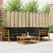 Set di divani da esterno con cuscino 5 pcs Naturale e Nero