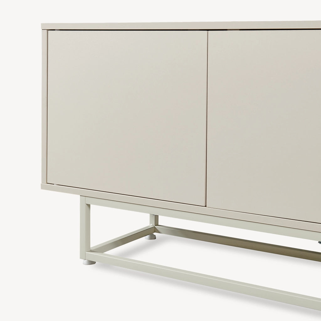 Armadietto Boxholm Credenza Bassa con 4 Ante Push-Open 180x30x56 cm Avena Oatmeal [en.casa]