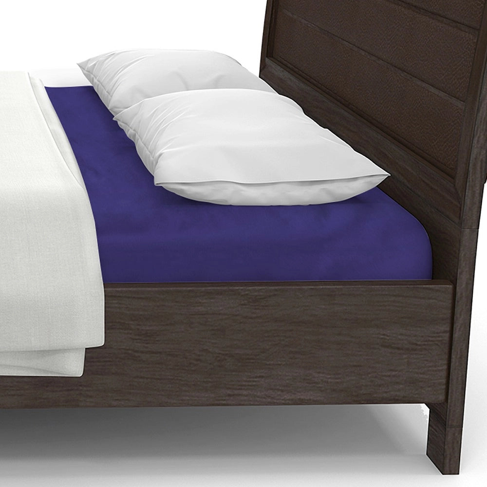 Lenzuolo letto sotto con angoli 100% puro cotone Made in Italy tinta unita Prugna - 1 Piazza e mezza