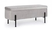 Panca Fondo Letto 2 Posti 110x42x42 cm con Vano Contenitore Irina Grigio Chiaro