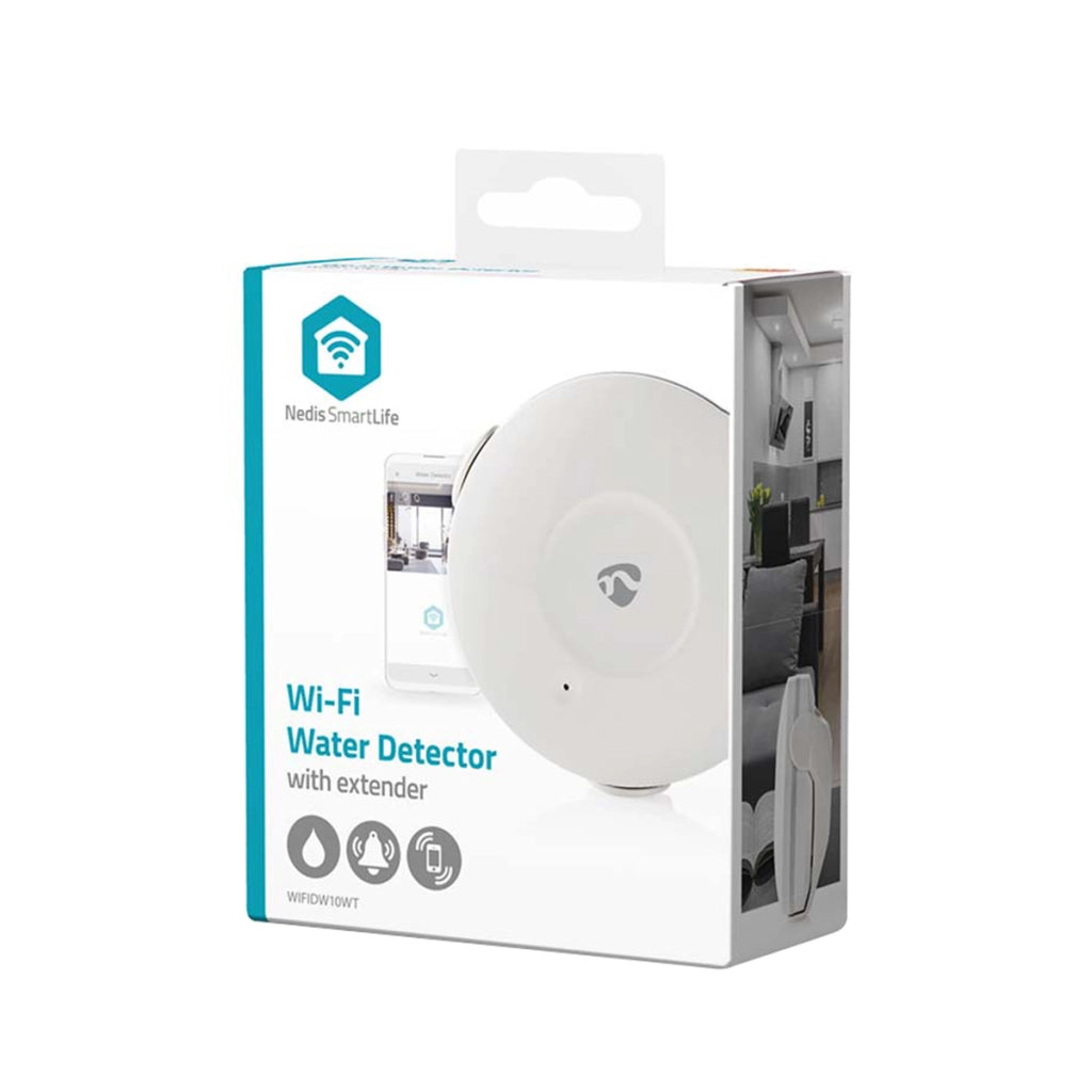 Rilevatore di Perdite d'Acqua Wi-Fi con Allarme 50dB Compatibile Android e iOS Bianco Nedis