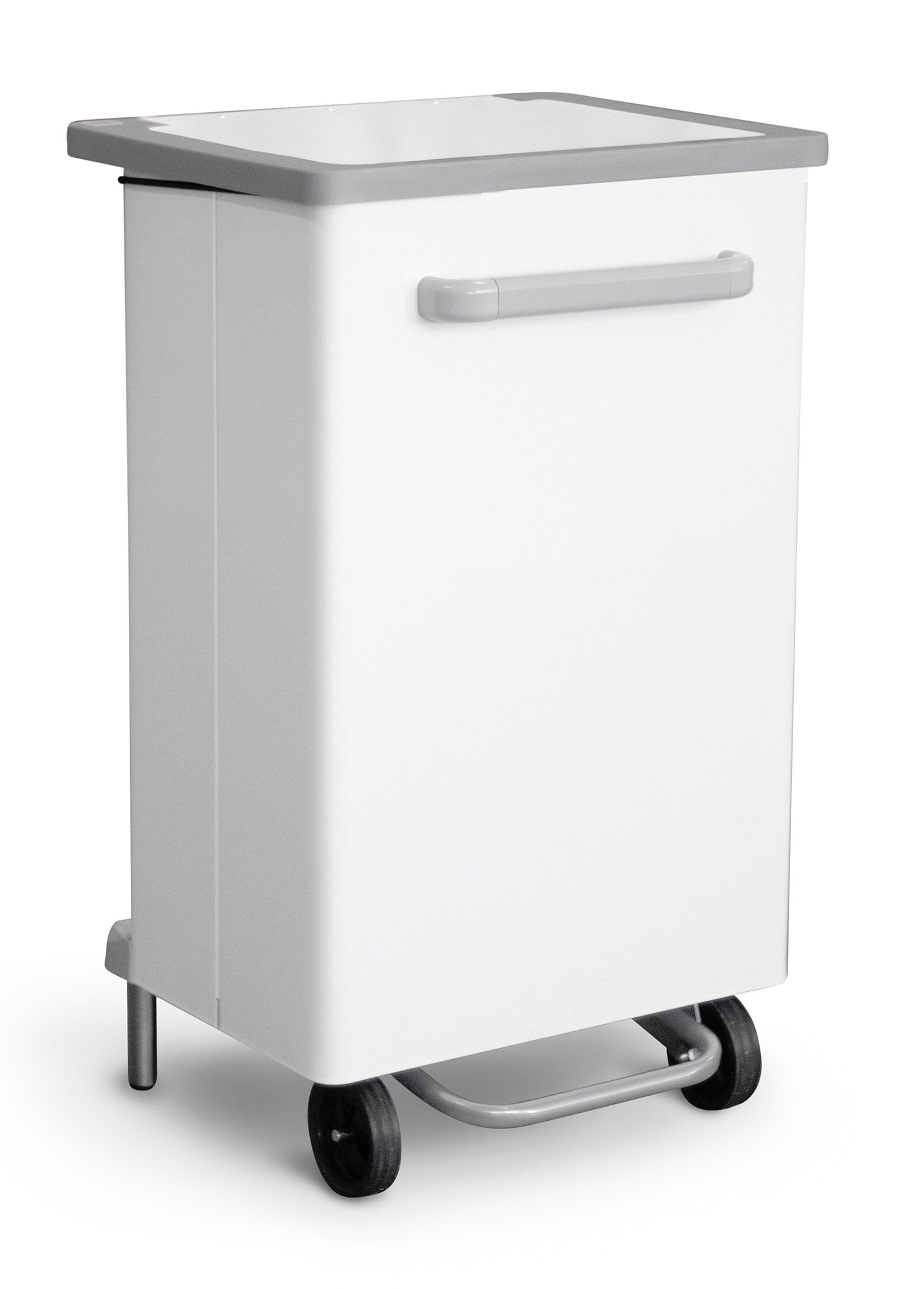 Pattumiera Per Raccolta Differenziata 47x37xh83 cm In Acciaio Verniciato a Pedale Bianco