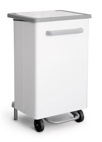 Pattumiera Per Raccolta Differenziata 47x37xh83 cm In Acciaio Verniciato a Pedale Bianco