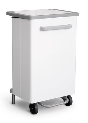 Pattumiera Per Raccolta Differenziata 47x37xh83 cm In Acciaio Verniciato a Pedale Bianco