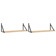 2 pz Mensole da Parete | Scaffali a Parete | Ripiano a parete Rovere Sonoma 80x25x25,5 cm Legno ingegnerizzato
