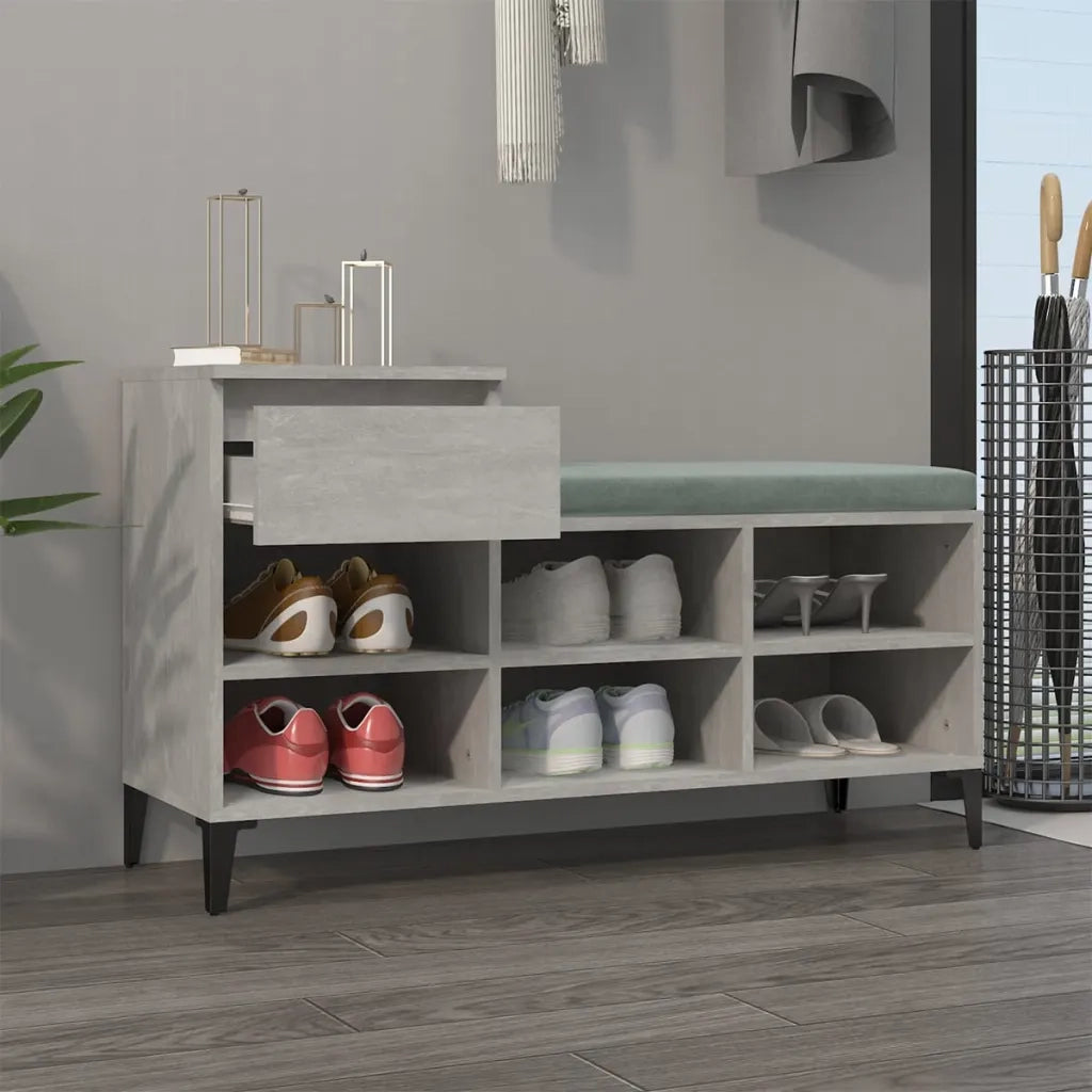 Scarpiera | Mobile per scarpe Grigio Cemento 102x36x60 cm in Legno Multistrato